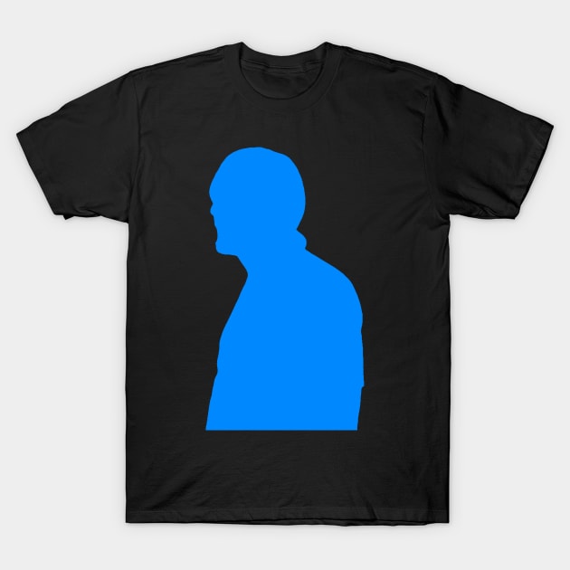 Looking Left Blue Shadowy Silhouette T-Shirt by TeachUrb